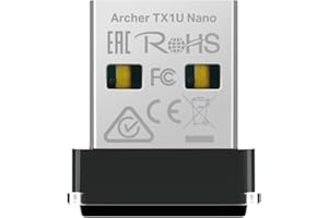 TP-Link Archer TX1U Nano AX300 Adaptateur USB Wi-FI 6 Nano, Débits Jusqu’à 287 Mbps, Format Ultra-Compact (17,5×15,8×7,1 mm), Compatible Windows 11/10/7/Linux, MU-MIMO, Mode AP,