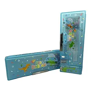 FunBlast Magnetic Pencil Case with Sharpener ? Dinosaur Themed Luxury Pencil Box for Kids ? Stationary Organizer Pencil Box for Girls, Kids, Boys (Dear Dinosaur)