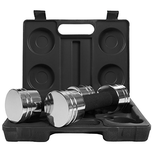 ScSPORTS Hantelset, Kurzhanteln, Hantelscheiben-Set Chrom, 5 kg Kurzhantelset im Koffer - 2