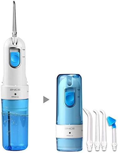 Water Flosser, 2NICE Dental Care Collapsible Oral Irrigator for Nasal Wash of 2 Modes Cordless Portable IPX6 Waterproof Rechargeable USB Charger (Blue)