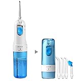 Water Flosser, 2NICE Dental Care Collapsible Oral Irrigator for Nasal Wash of 2 Modes Cordless Portable IPX6 Waterproof Rechargeable USB Charger (Blue)