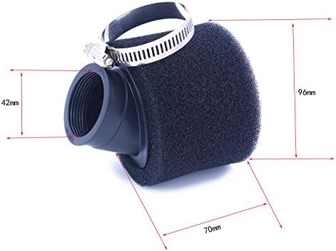2pcs 42mm Bent Dual layer Foam Air Filter Cleaner Bent t Neck For 125 140 150CC ATV Quad Buggy Pit Dirt Motorcycle Scooter Gasoline