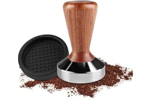 Elsrantor Pressa caffè, Pressino Espresso, Tamper di caffè in Acciaio Inossidabile Alimentare, Espresso caffè Tamper con Tampone in Silicone, Tamper Pressino per Caffe 51 mm