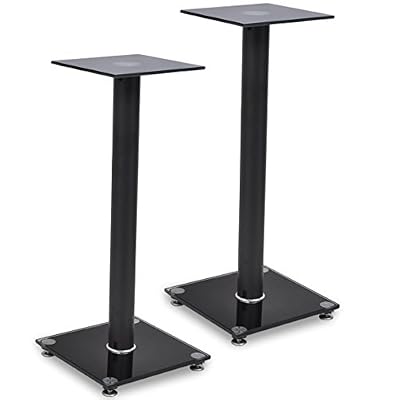 VIDAXL Paire de pieds d'enceintes(chacune munie d'un tube noir)