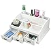 Popamazing White Dressing Table Cosmetic/Jewelry Display Case Storage Caddy