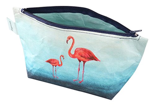 Preisvergleich Produktbild Paprcuts Kosmetiktasche, Federmappe - Flamingos: Schicke Knittertasche - federleicht, reißfest, wasserfest, recyclebar