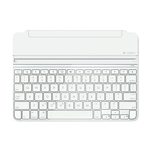 Logitech Ultrathin Magnetic Clip-On Keyboard Cover für iPad Air 2 (kabellose Bluetooth-Tastatur und Halterung, deutsches Tastaturlayout QWERTZ) weiß