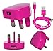 Price comparison product image Aulola® High Quality Replacement USB Plug & 8 pin Lightning Data Sync Charging Cable for Apple iPhone X iPhone 8 Plus iPhone 7 Plus iPhone 6 Plus iPhone 6s iPhone SE 5S 5C 6S 6, iPad Air (PINK)