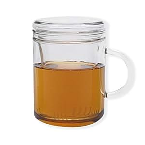 Tazze da tè Tazza in vetro con infusore, tazza da tè fiore senza piombo ad alto contenuto di silicone con filtro adatto per tè, caffè, latte