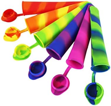 Silicone Ice Pop Mould Set Pack of 6 Silicone Ice Pop Maker Mold Set for Popsicles or Reusable Lunch Snack Bags