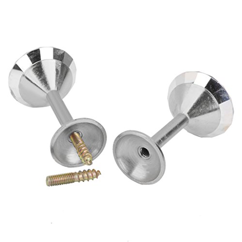 Generic Paar Diamond Design Raffhalter Gardinenhalter Vorhang Haken Tür Wand – Silber - 3