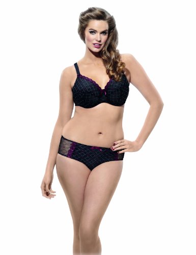 Panache 7111 Sculptresse Dina Balcony / Balconette Bra in Black / Red (44 E)