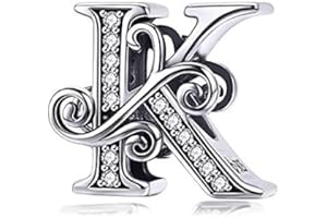 YASHUO Prawdziwe srebro próby 925, inicjał A-Z alfabet Charms 26 liter, koraliki do bransoletek Pandora, damska biżuteria, Kryształ,