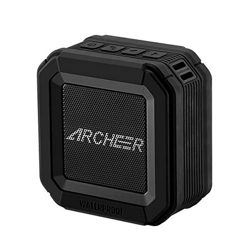 ARCHEER A106 Portable Outdoor Sport Shockproof IPX5 Waterproof Bass Bluetooth Speaker with Mic - Black