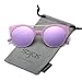 Produktbild SojoS Klassische Retro Halb Metall Rahmen Cateye Sonnenbrille Damen SJ2035 mit Violett Rahmen/Violett Linse