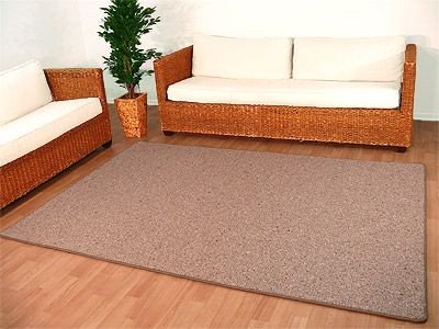 Natur Wolle Teppich Berber Malta Braun in 24 Größen, Größe:300x300 cm