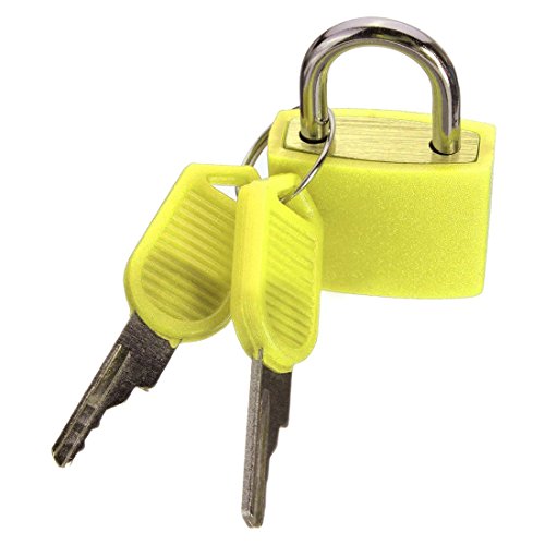 Travel Padlocks - SODIAL(R)23mm Brass Padlock Travel Luggage Padlocks Lock£¨Colour: yellow£©
