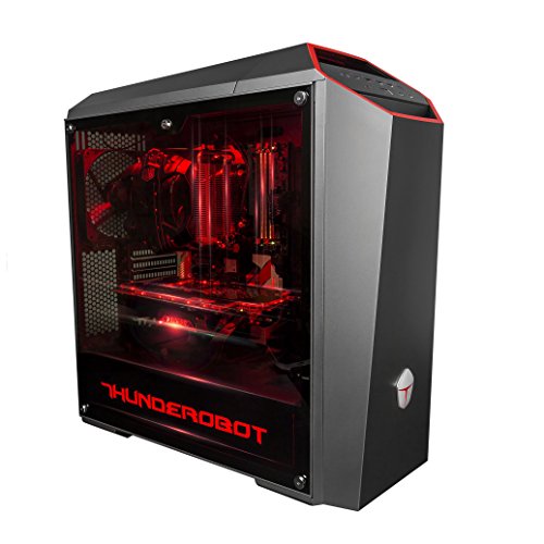 thunderobot Vulcan F701 – Gaming Desktop-PC (Intel Core i7 – 6800 K, 16 GB RAM, 256 GB SSD, Zotac GeForce GTX 1080 8 GB, Windows 10 Pro) schwarz und rot - 2