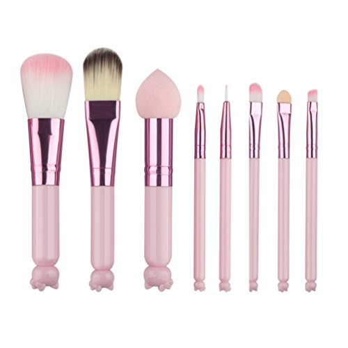 Fashion Base® 8PCS Durable Cute Pink Makeup Brushes Set Pro Cosmetics Eyeshadow Cream Powder Blush Foundation Brush Make Up Beauty Tools
