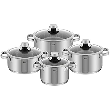 Silit 0015687511 Livorno Topfset, 4-teilig, mit Glasdeckel