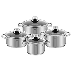 Silit 0015687511 Livorno Topfset, 4-teilig, mit Glasdeckel