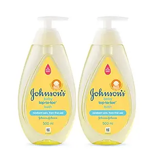 Johnson's Baby Bath Top To Toe Baby Bath For New Born Combo Offer Pack, 2 x 500ml