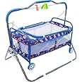 BACHAA JI TOY Baby Cradle for New Born Kids Mosquito net .Multiuse Kids palna jhula for Comfortable Sleep and Foldable Design Safe Baby Swing baggi for 0 to 2 Years .Blue Colour for Boys and Girls
