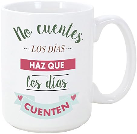 MUGFFINS Original Breakfast Cups with Phrases motivadoras – Not Tell The Days, Make The Days Count – 350 ml – Cups With Messages motivacionales