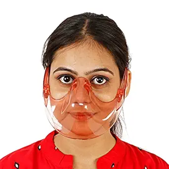 LEO Nosel Advance Half Face shield for Men, Women Girls, Boys & Child with cleaning cloths | Anti fog face shield | Goggle face shield | 100% Clear & Transparent Shield, Sunlight Protection Face Shield ,Non-breakable, Fully Advanced Celebrity type Polycarbonate Material. Made by INDIA Face Shield .You will get 100% same Products (Face Shield) as in the photo. (PACK OF 1) Safety Visor (Size - FREE SIZE)