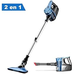 Aspirateur Balai Sans Fil Sans Sac 2 en 1, HONITURE Aspirateur à Main Balai Sans Fil Rechargeable Puissant Léger, Filtre HEPA, 2 Vitesses, Autonomie de 45 Min, Aspirateur Autonome avec Grande Capacité