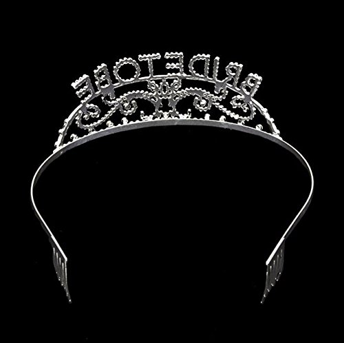 Veewon Hübsche Strass Sparkly Braut zu sein Tiara-Krone Bachelorette Party Exquisite Stirnband Kämme Pin Hochzeit Brautparty Partydekoration - 4