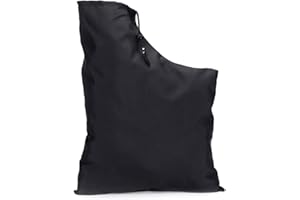 Shiwaki Blower Leaf Bag 17 X 23 Inches, Black Leaf Blower Replacement Bag Leaf Blower Vacuum Bag Waterproof Oxford Cloth with Zipper and Drawstring