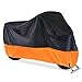 Produktbild Motorradabdeckung Wasserdicht, Lnkey Motorradgarage Winterfest ,Motorrad Garage Abdeckplane Plane Faltgarage Schutz hülle Cover mit Tasche, XL Schwarz und Orange (245 X 105 X 125 CM (210D)