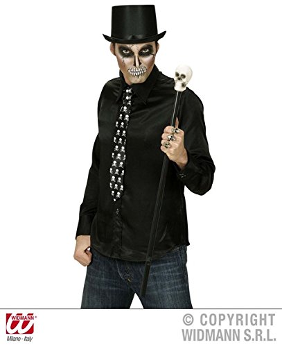 Mega_Jumble Men's Adult Skeleton Bone Gangster Dia De Las Muertos Day of The Dead Set Black Top Hat, Black/White Aqua Make-Up with Brush, Skeleton Skull Metal Ring, Black Skull and Cross Bones Print Neck Tie & Skull Cane 80cm Halloween Ladies Fancy Dress Horror Night Dress Up Set Mega_Jumble Men's Adult Skeleton Bone Gangster Dia De Las Muertos Day of The Dead Set Black Top Hat, Black/White Aqua Make-Up with Brush, Skeleton Skull Metal Ring, Black Skull and Cross Bones Print Neck Tie & Skull Cane 80cm Halloween Ladies Fancy Dress Horror Night Dress Up Set