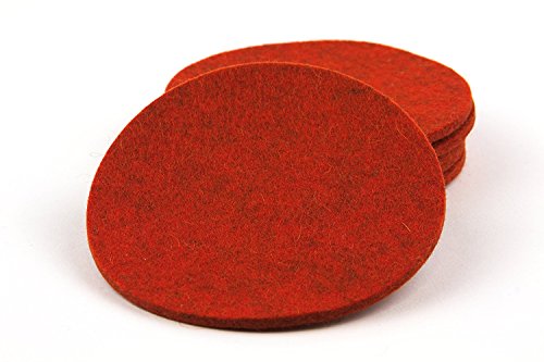 NordernArt Glasuntersetzer rund 10cm 6er Set 100% Wollfilz Farbe wählbar, edle natur Untersetzer für Gläser Becher Tassen als Getränkeuntersetzer auf Tisch, Bar mit Geschenk-Box (spice) - 2
