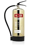extintores a base de agua a presión contenida 5 años de garantía con SS. Designer - Extintor de agua de 6 litros de oro pulido. CE. Ideal para oficinas de lujo, tiendas, hoteles, restaurantes y zonas higiénicas.