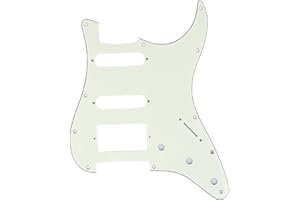 Musiclily Pro 11 Otworów HSS Pickguard Maskownica do Gitary American Stratocaster, 3-warstwowy Kość Słoniowa