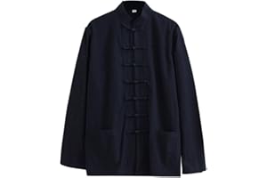 Jacket Kung Fu Loose, Tai Chi Uniform Men's Chinese Kung Fu Clothing Cotton Laundry Clothes Chun Long Sleeve Tang Costume Hanfu Jacket Hanfu Knife D