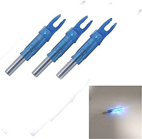 3pcs 6.2mm Blue Lighted Nocks LED Nock For Hunting Recurve Compound Bow Arrow