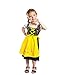 Produktbild Seruna Dirndl Dik05 Dirndl für Kinder, 3 Teiliges Trachtenkleid in Gelb Schwarz, Kleid mit Bluse und Gelber Schürze für Mädchen, Gr. 128