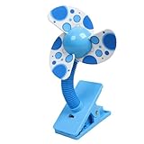 sourcingmap® Clamp Clip Style Rotatable Mini Fan 2.2 Inch Width Blue