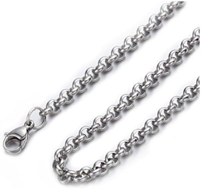 Mythgiftuk Mens 2 mm-4.5 mm 16"-40" Silver tone Stainless Steel Rolo Necklace Chain - 20 inches 2.0 mm