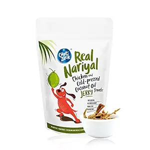 Captain Zack Real Nariyal Chicken & Cold-Pressed Coconut Oil Jerky Human Grade Treats for Dogs, 70 gm | Pack of 1 | Perfect Balance of Taste & Nutrition, Meat Crunchy Bites