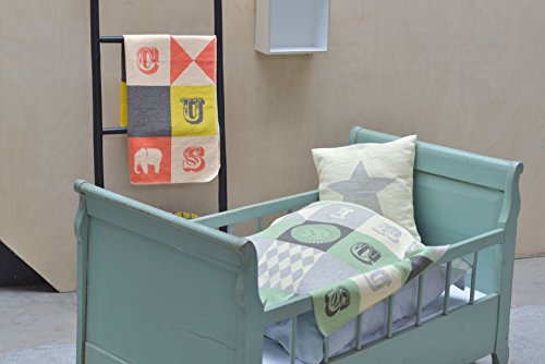 David Fussenegger 67325479 Juwel Baby- und Kinderdecke „Zirkus“, Baumwoll-Mischgewebe, mint/grau, 90 x 70 x 90 cm - 2