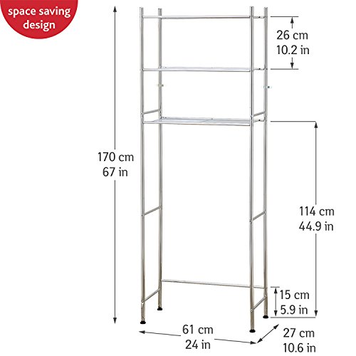 Tatkraft Roomy Platzsparendes Space Saver Badezimmer WC Regale über WC Waschmaschine Regalsystem 61X27X170H cm - 3