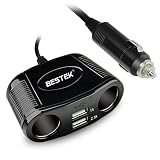 【2 USB para coche, 5V / 2.1A y 1A, 3.1A total】 Identifique de forma inteligente los dispositivos de carga, asigne de manera inteligente una corriente de carga razonable a cada dispositivo, proporcionando una carga segura, eficiente y rápida. La corriente de carga de 3.1A es mayor que la corriente de carga proporcionada por otras marcas