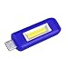 Produktbild Mini USB wiederaufladbar Taschenlampe , Siswong COB Taschenlicht 3 Modus Schlüsselanhänger Draussen Tragbar Reise Flashlights (Blau)