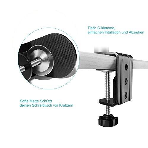 Bestek Monitorhalter Tischhalterung für 17-27 Zoll LCD/ LED Monitore, Max.Tragkraft 10 kg, 15° neigbar 360° schwenkbar mit Drehung, VESA Max. 100×100 mm - 3