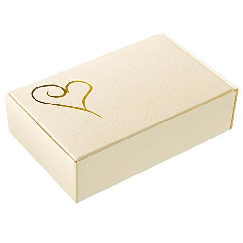 Kartonage 10 Stück creme/gold - kleine Schachtel oder Box- für Gastgeschenke zum befüllen