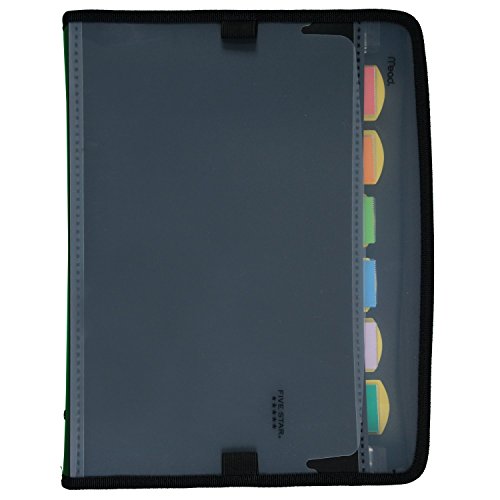 Five Star7 Pocket Expanding File Organizer, Plastic Expandable File Folders with Customizable Tabs & Clear Cover, Holds 11" x 8-1/2", Zipper Closure, Color Will Vary (35170)